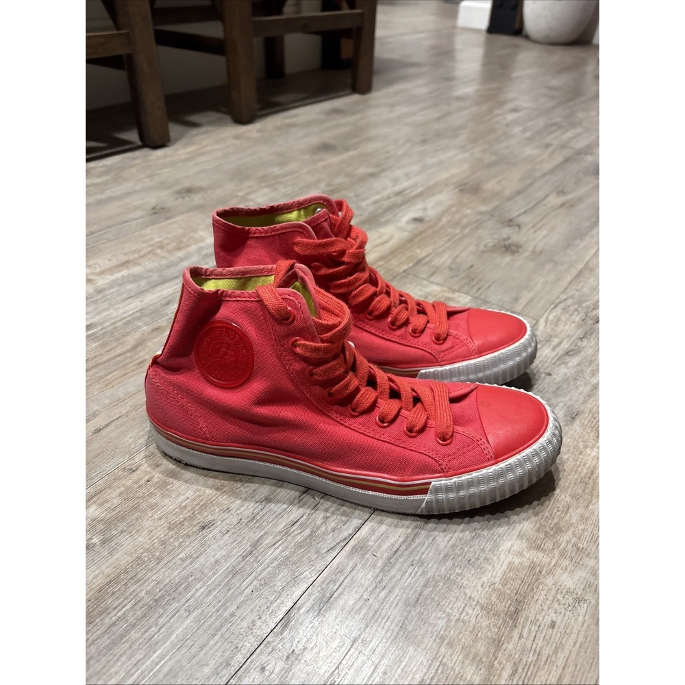 PF Fliers Center Hi Red Canvas High Top Shoe Mens 7‎ 1/2 Womens 9